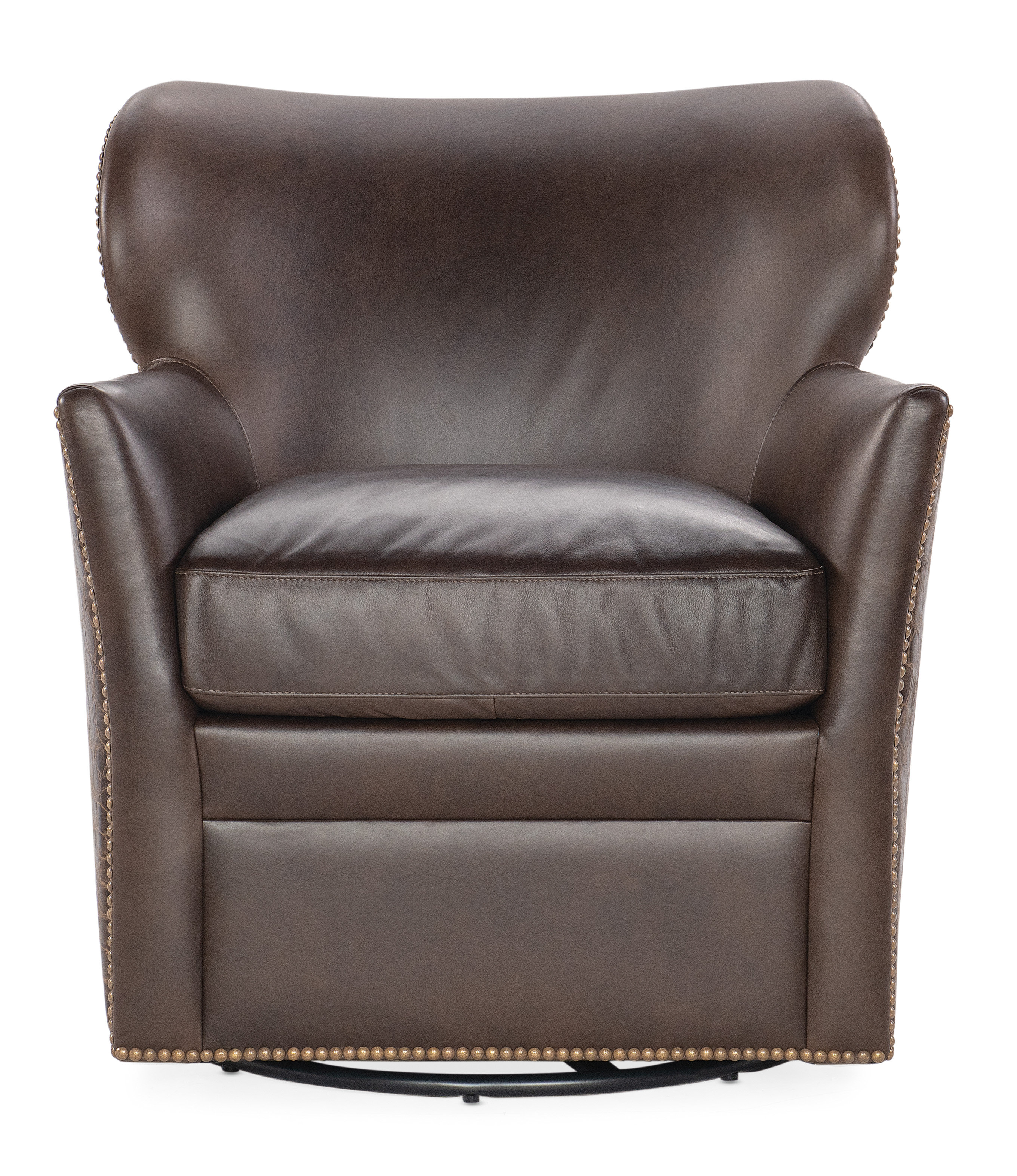 Hooker Furniture Kenya 29" Wide Genuine Top Grain Leather Swivel